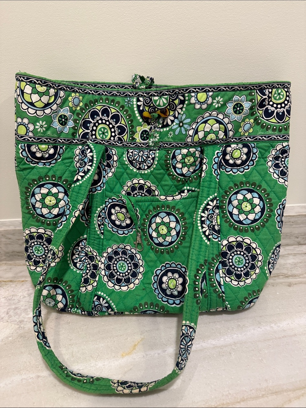 Vera Bradley Quilted Green Floral Tote Bag